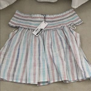 off the shoulder smocked top